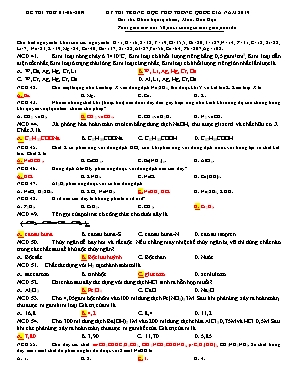 Đề thi thử Trung học Phổ thông Quốc gia môn Hóa học năm 2019 (Kèm đáp án)